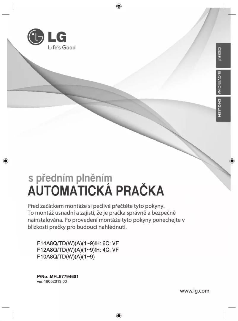 Page 1 de la notice Manuel utilisateur LG F84A8TD