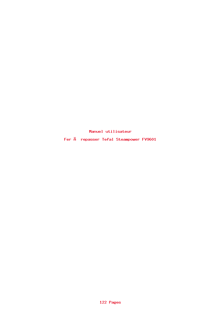 Page 1 de la notice Manuel utilisateur Tefal Steampower FV9601