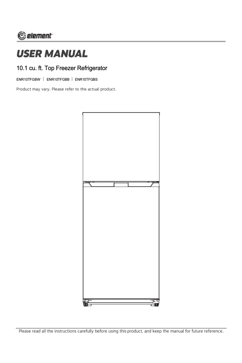 Page 1 de la notice Manuel utilisateur Element ENR10TFGBS
