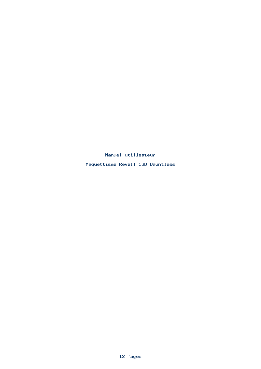 Page 1 de la notice Manuel utilisateur Revell SBD Dauntless
