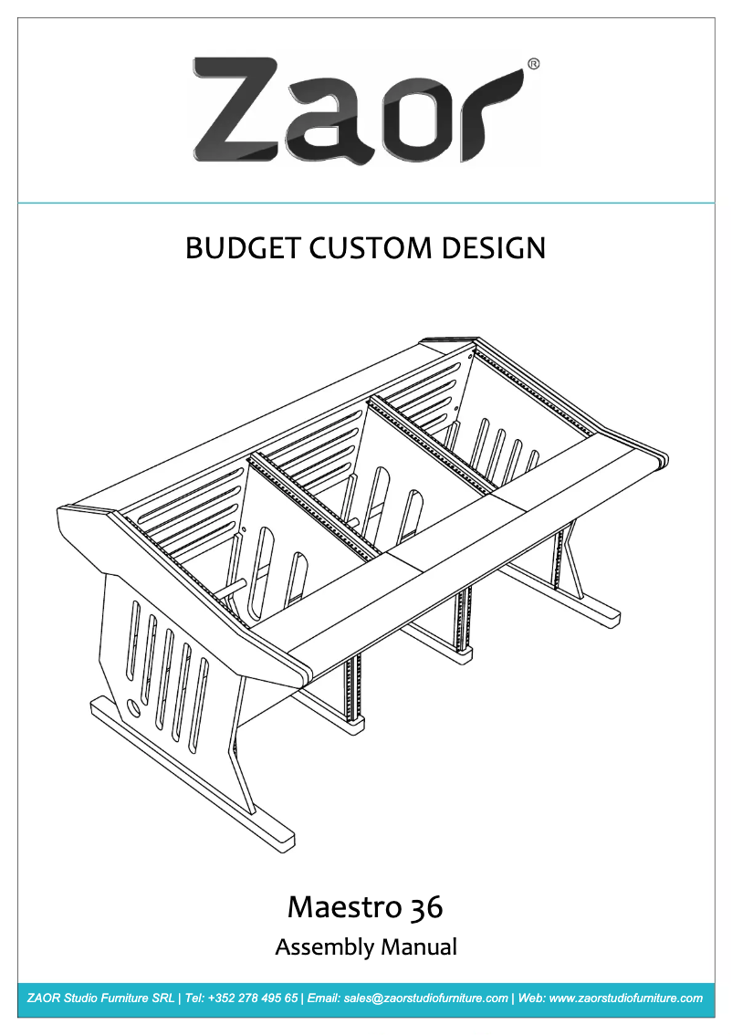 Page 1 de la notice Manuel utilisateur Zaor Maestro 36