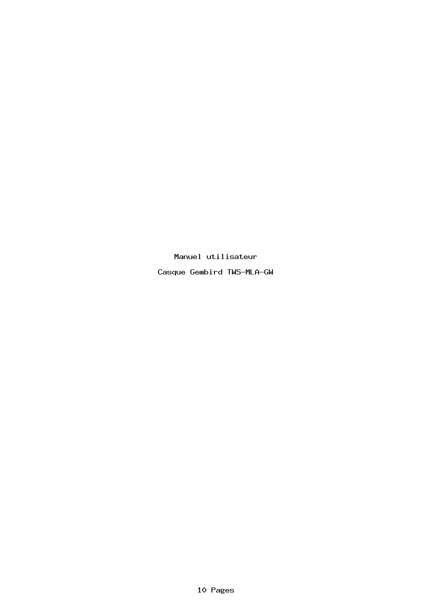 Page 1 de la notice Manuel utilisateur Gembird TWS-MLA-GW