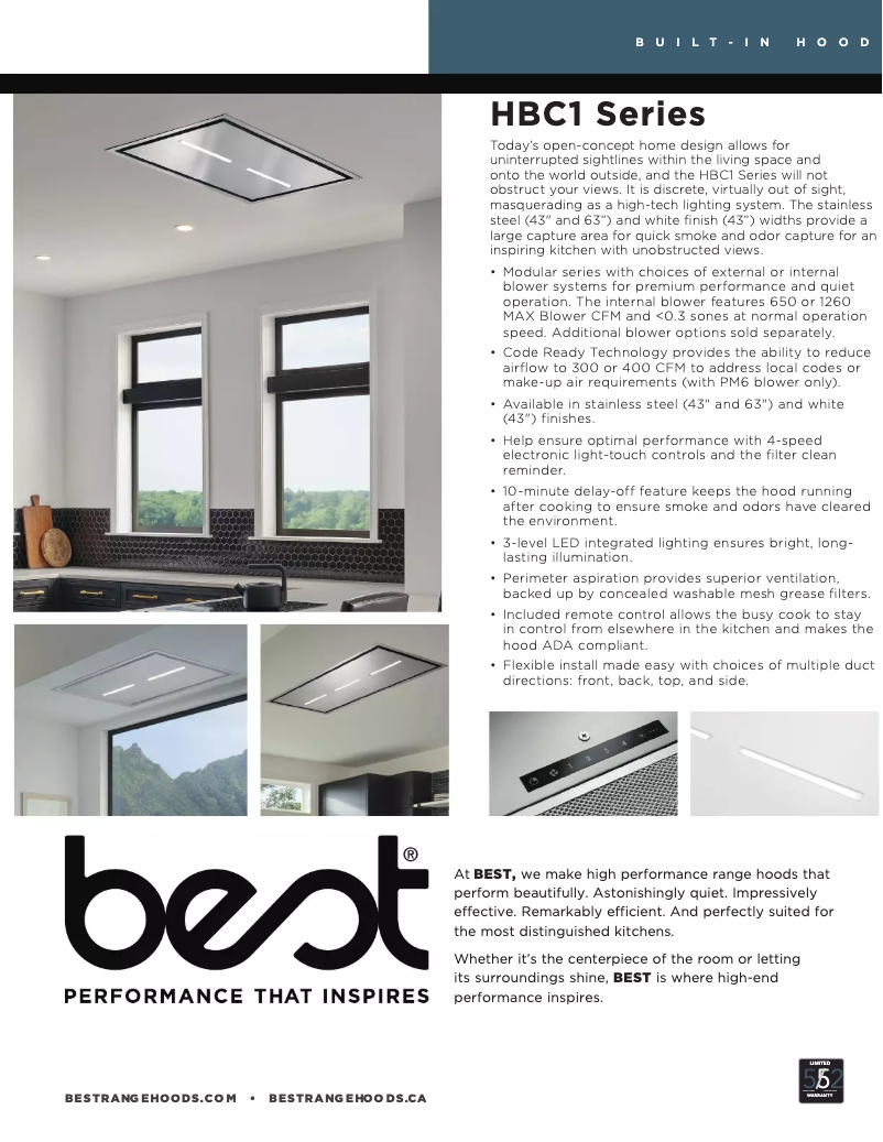 Page 1 de la notice Fiche technique Best HBC163ESS