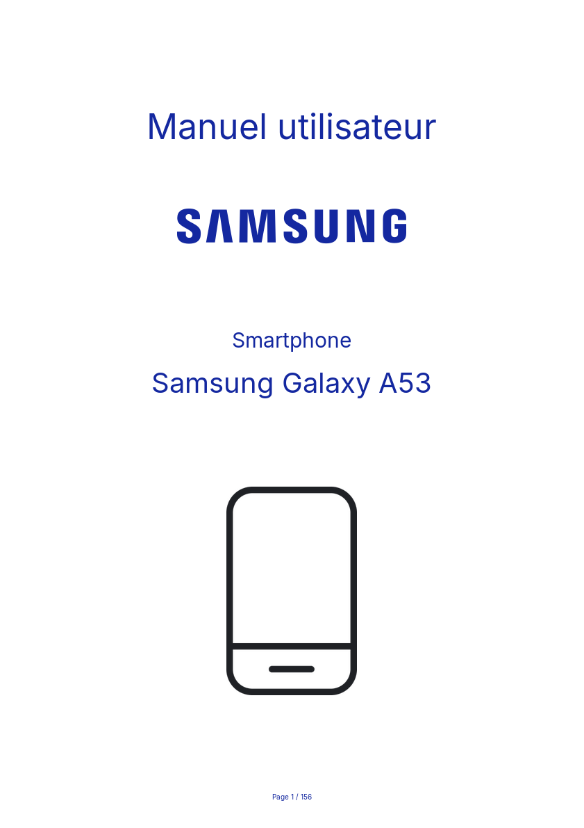 Page 1 de la notice Manuel utilisateur Samsung Galaxy A53
