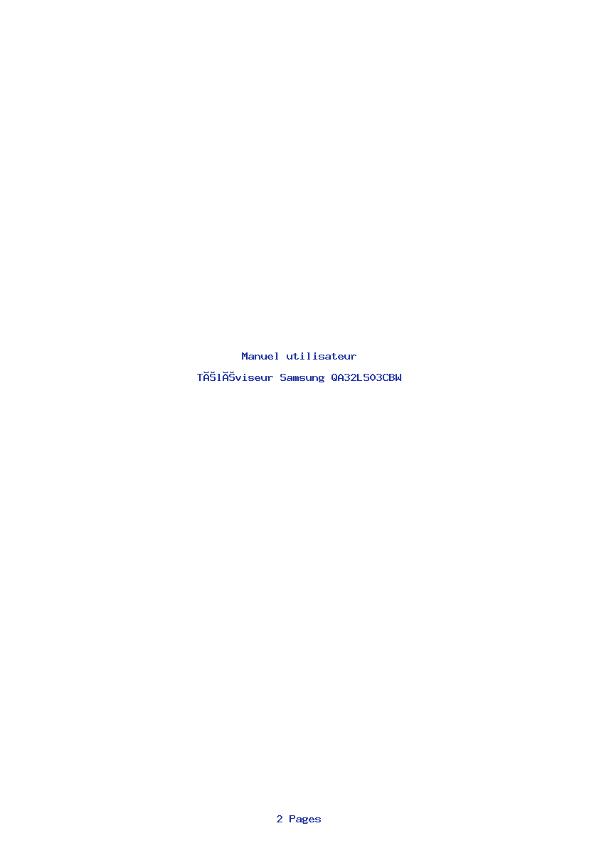 Page 1 de la notice Manuel utilisateur Samsung QA32LS03CBW