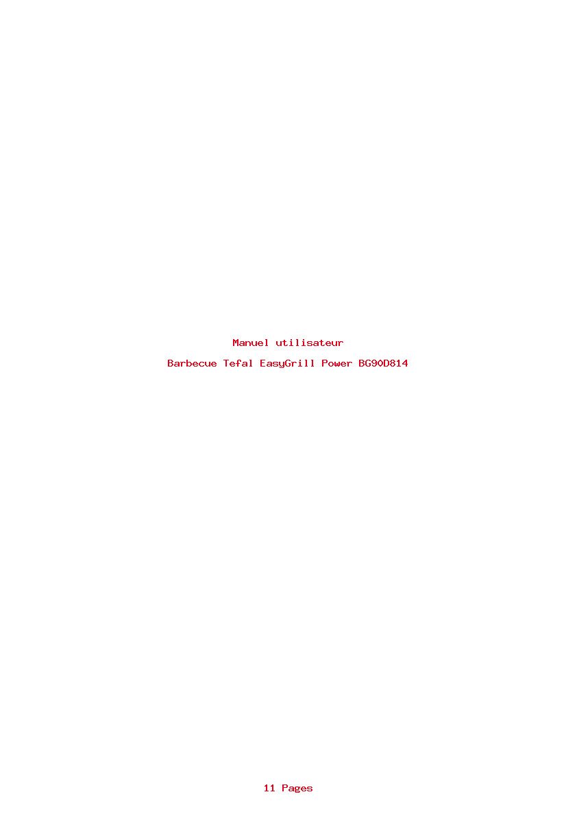 Page 1 de la notice Manuel utilisateur Tefal EasyGrill Power BG90D814