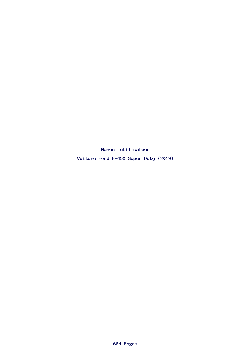 Page 1 de la notice Manuel utilisateur Ford F-450 Super Duty (2019)