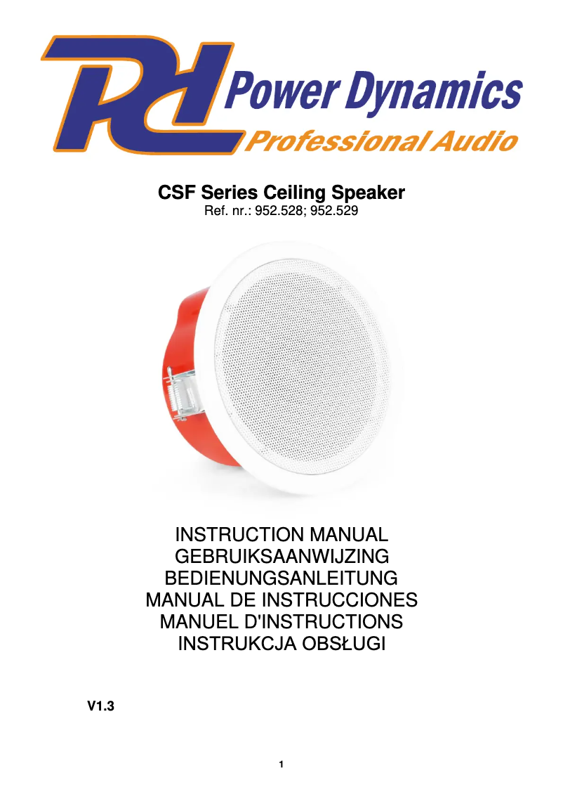 Page 1 de la notice Manuel utilisateur Power Dynamics CSF6