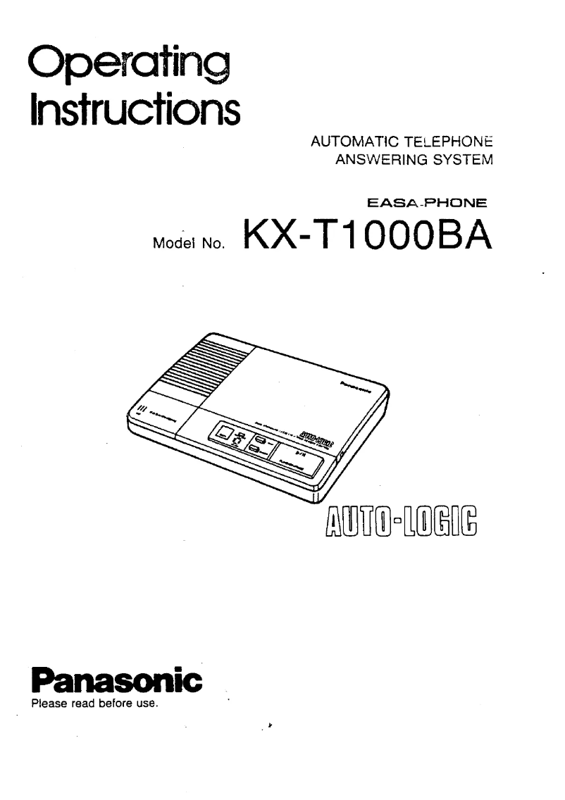 Página 1 del manual Manual de usuario Panasonic KX-T1000