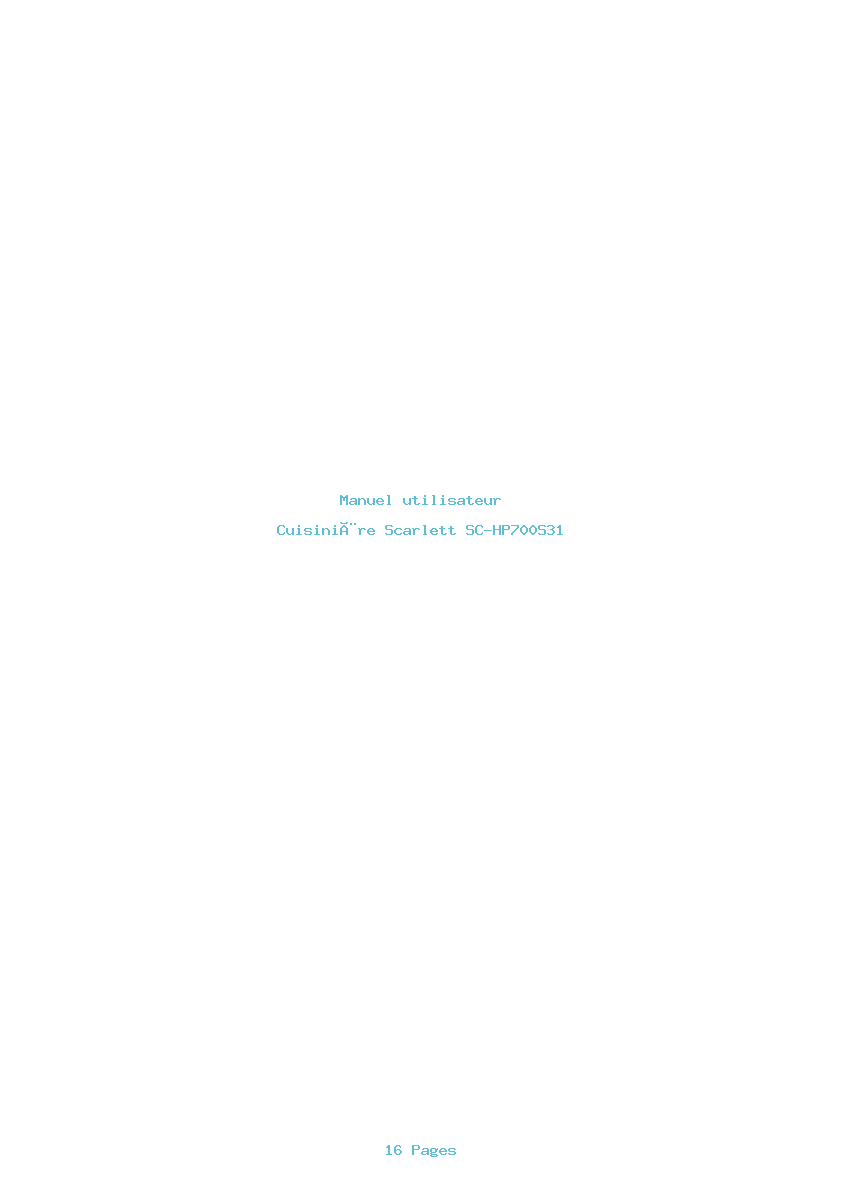 Page 1 de la notice Manuel utilisateur Scarlett SC-HP700S31