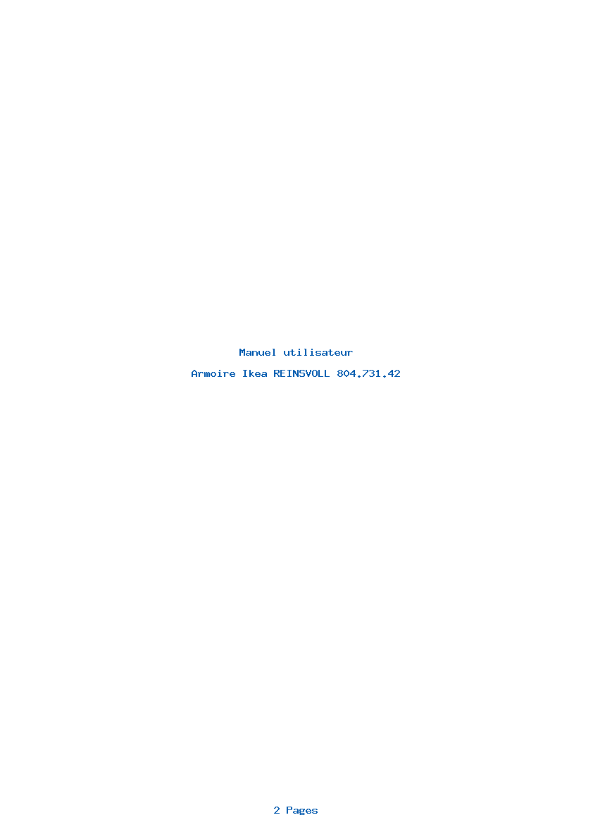 Page 1 de la notice Manuel utilisateur Ikea REINSVOLL 804.731.42