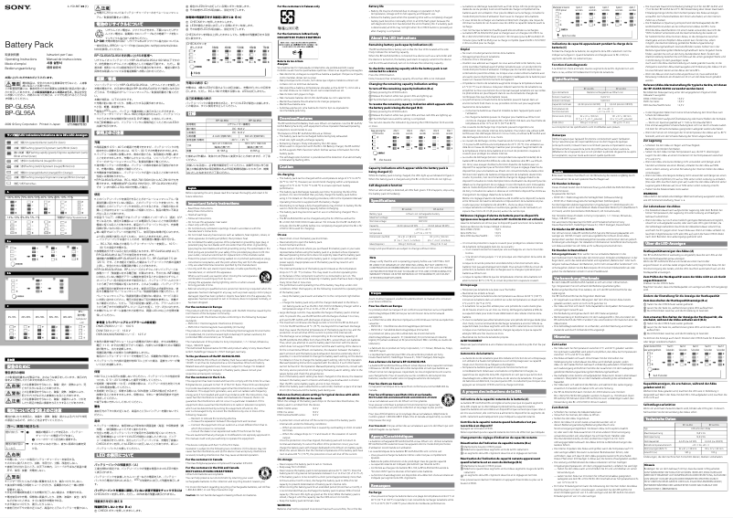 Page n°1 - Manuel utilisateur Sony BP-GL65A