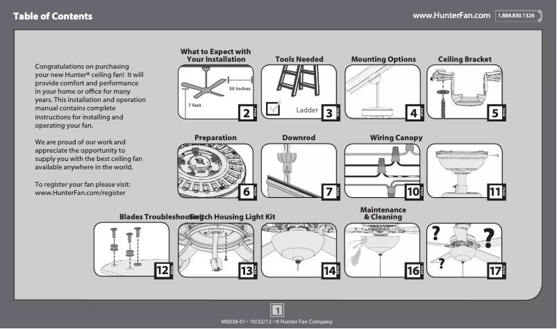 Page 1 de la notice Manuel utilisateur Hunter Groveland