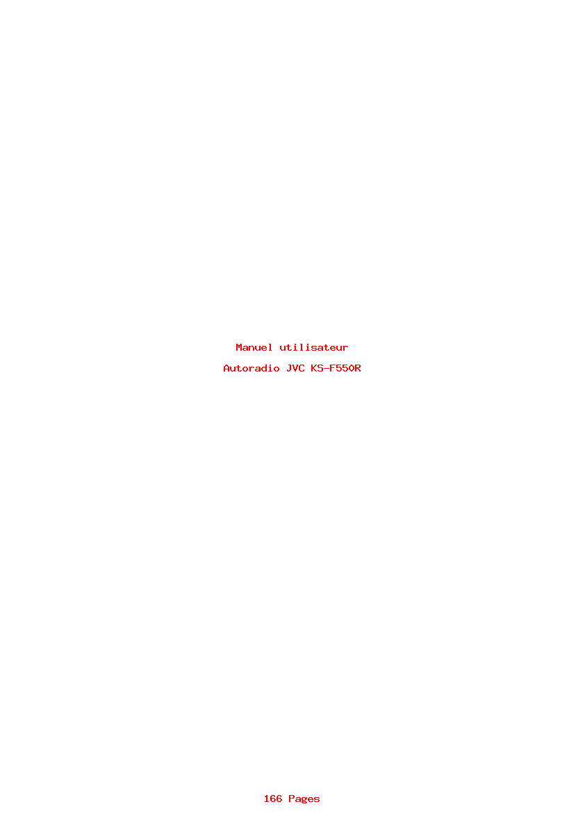 Page 1 de la notice Manuel utilisateur JVC KS-F550R