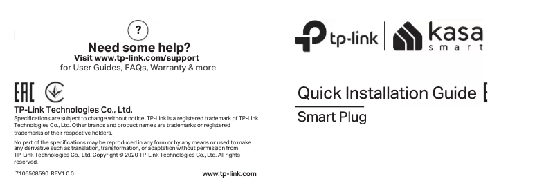 Page 1 of the manual User Manual TP-Link Kasa Smart KP105