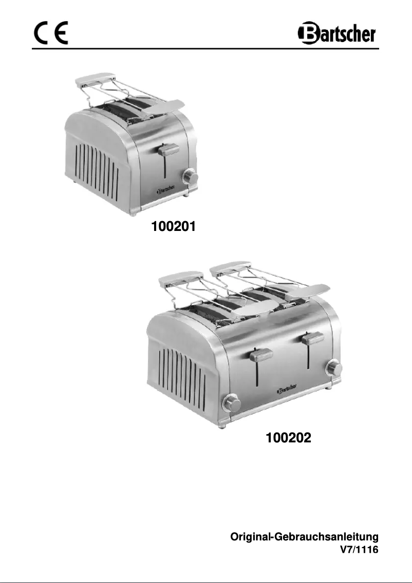Page 1 de la notice Manuel utilisateur Bartscher 100201