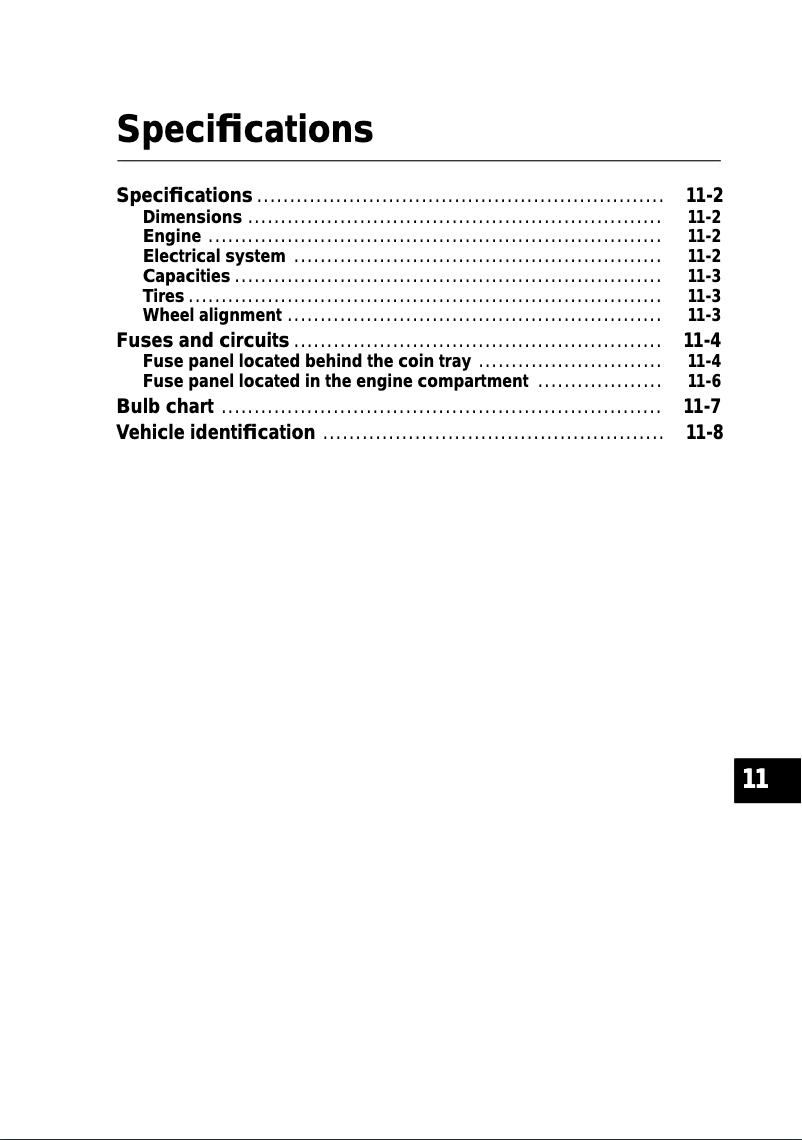Page 1 de la notice Fiche technique Subaru Forester (2000)