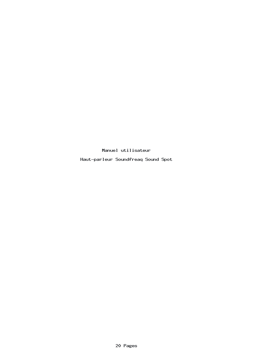 Page 1 de la notice Manuel utilisateur Soundfreaq Sound Spot
