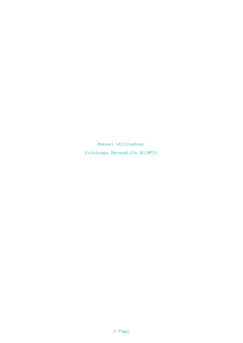 Page 1 de la notice Manuel utilisateur SereneLife SLLMP11