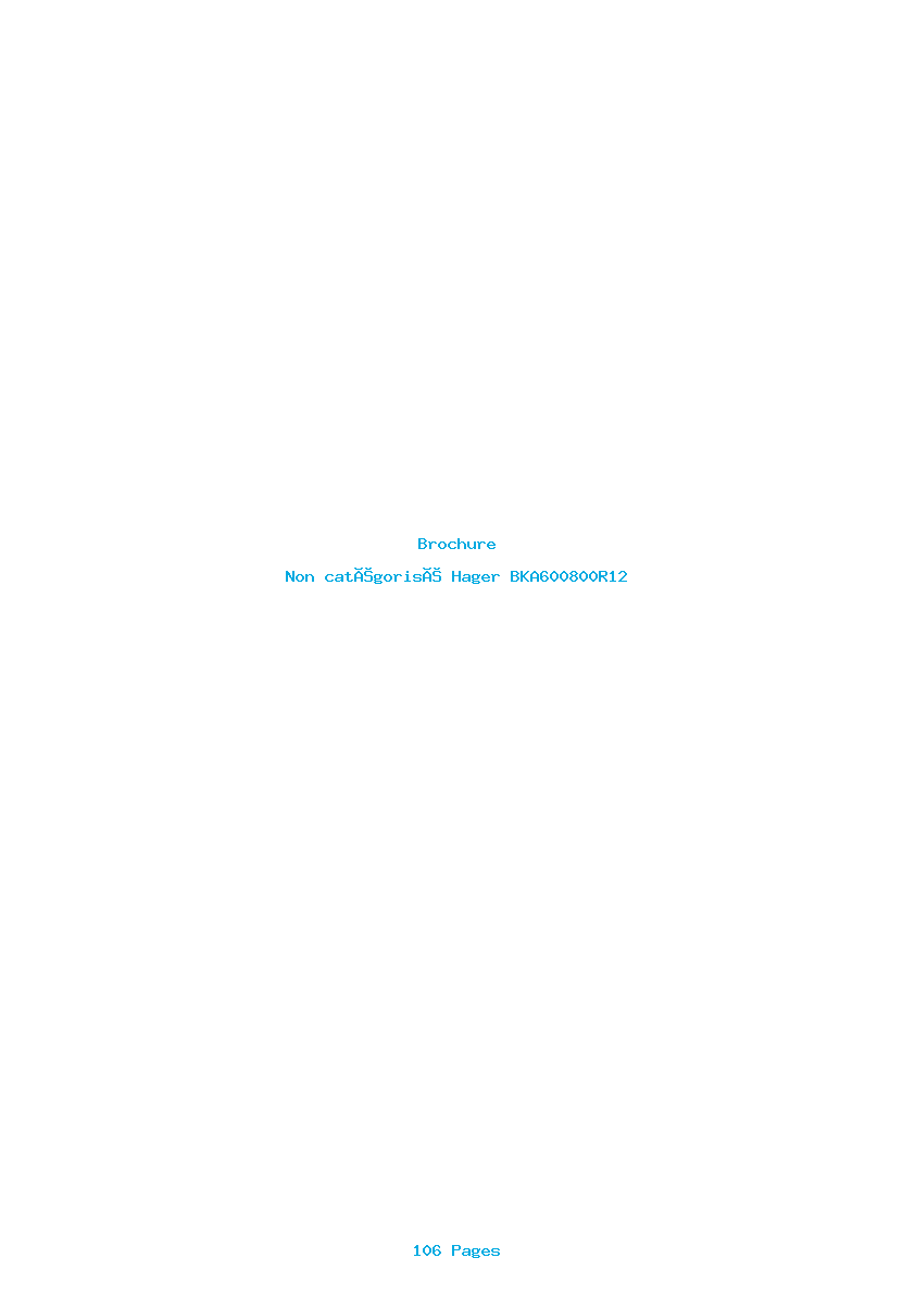 Page 1 de la notice Brochure Hager BKA600800R12