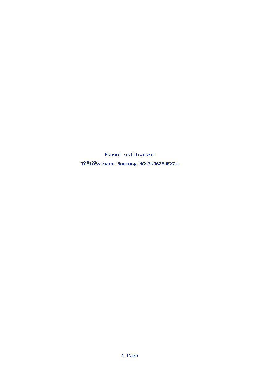 Page 1 de la notice Manuel utilisateur Samsung HG43NJ678UFXZA
