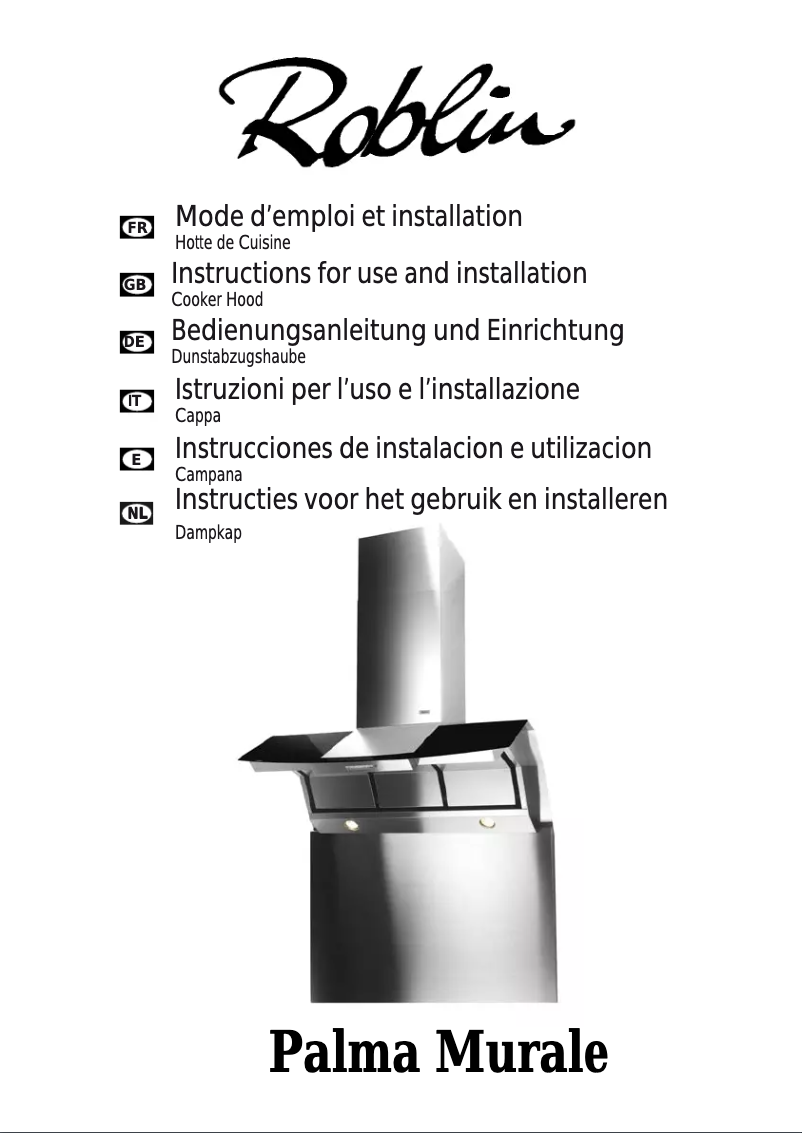 Page 1 de la notice Manuel utilisateur Roblin Palma