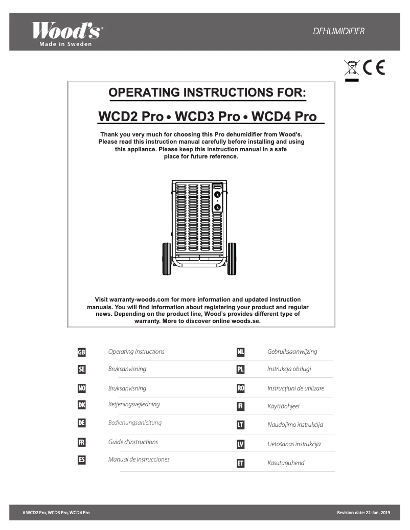 Página 1 del manual Manual de usuario Wood's WCD4 Pro