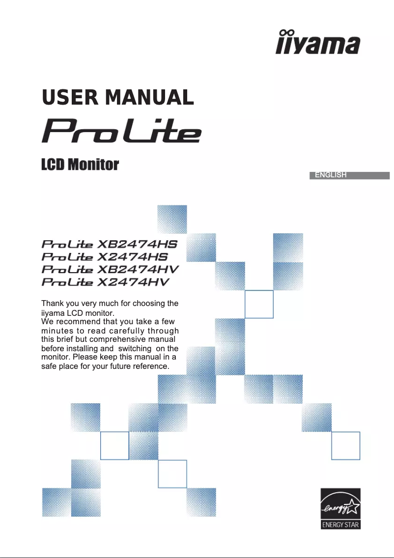 Page 1 de la notice Manuel utilisateur Iiyama ProLite XB2474HV
