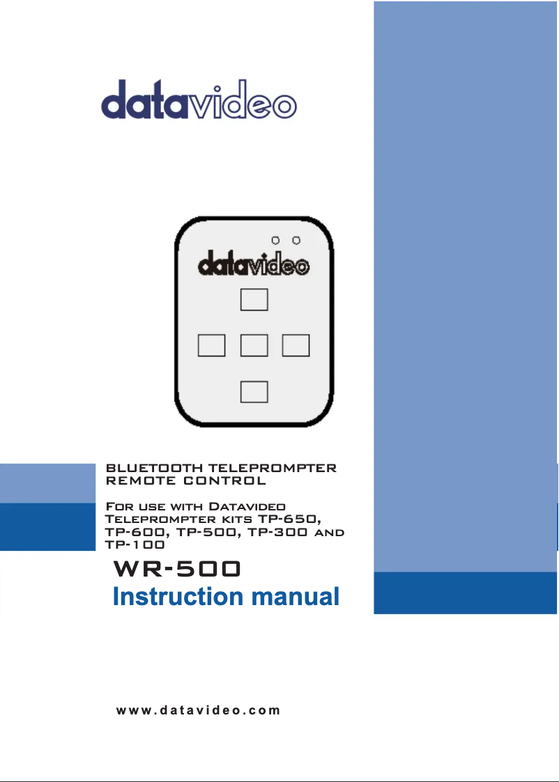Page 1 of the manual User Manual DataVideo WR-500