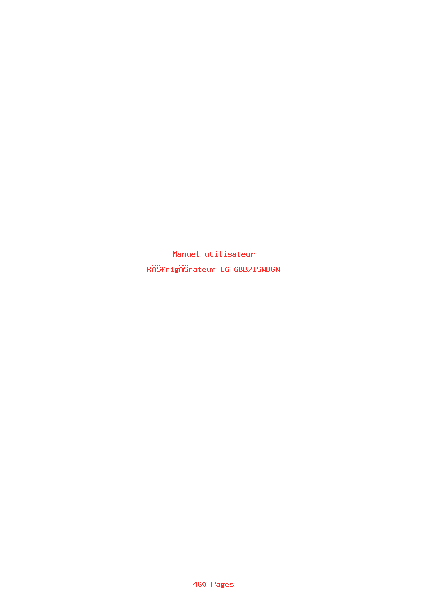 Page 1 de la notice Manuel utilisateur LG GBB71SWDGN