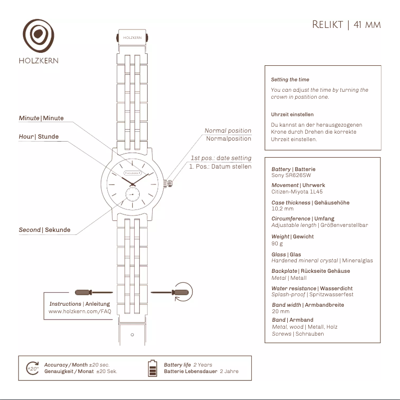 Page 1 de la notice Manuel utilisateur Holzkern Gerasa