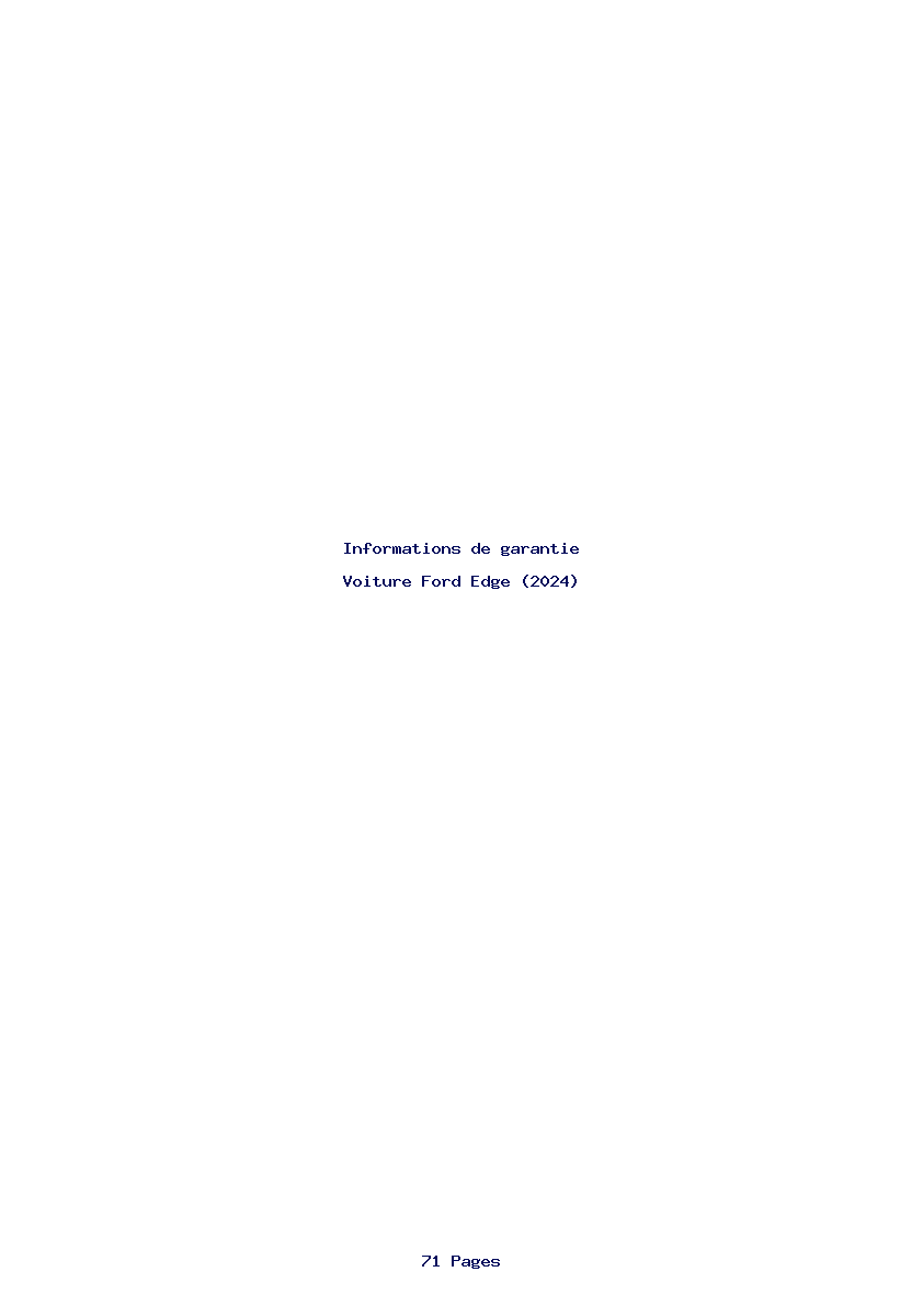 Page 1 de la notice Informations de garantie Ford Edge (2024)