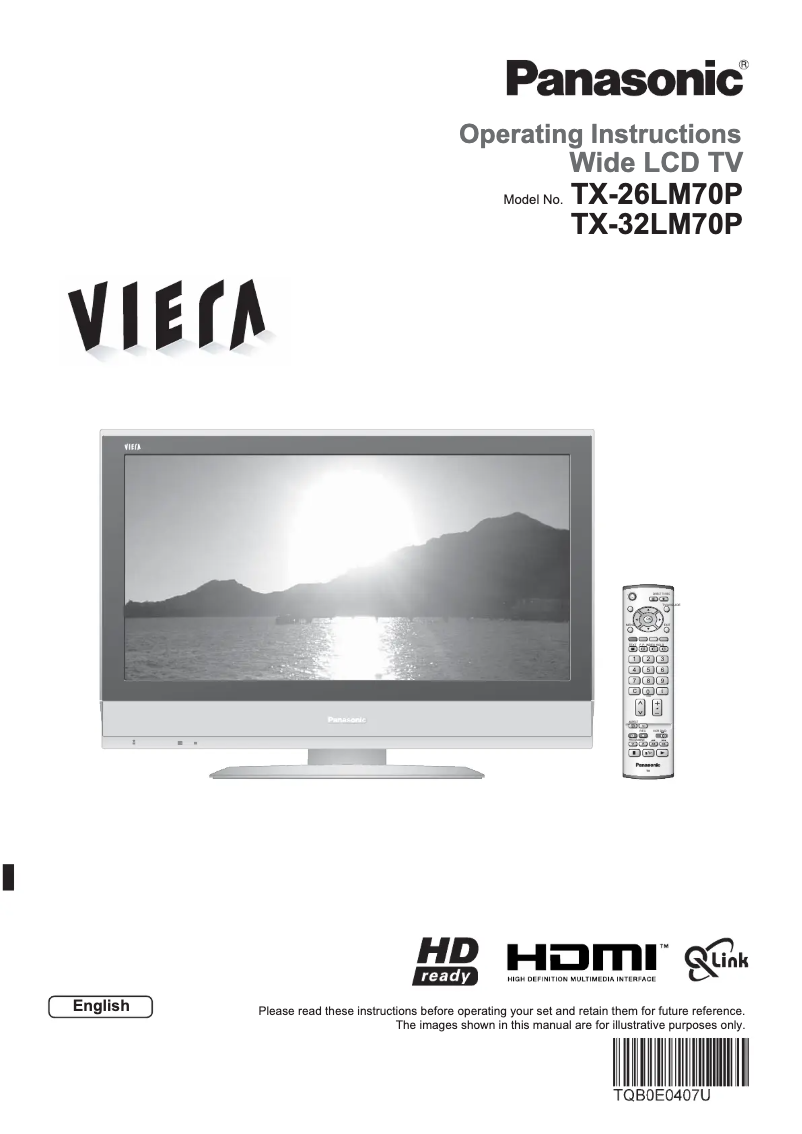 Page 1 de la notice Manuel utilisateur Panasonic Viera TX-32LM70P