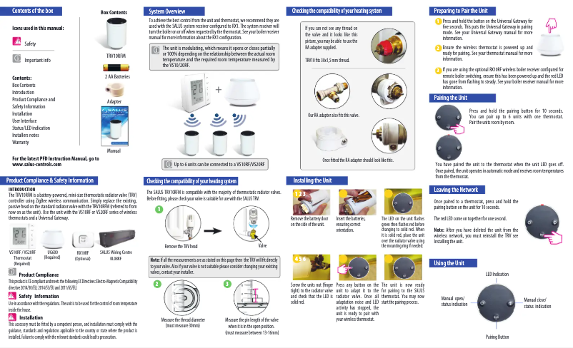 Página 1 del manual Manual de usuario Salus TRV10RFM