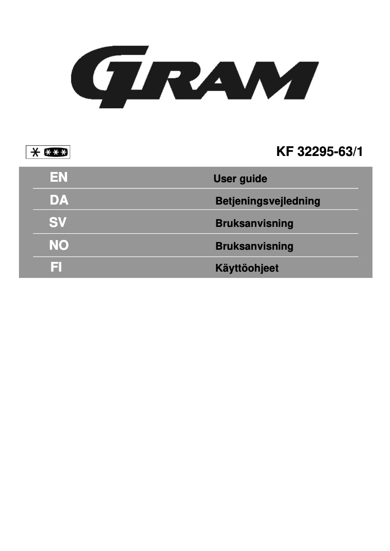 Page 1 de la notice Manuel utilisateur Gram KF 32295-63/1