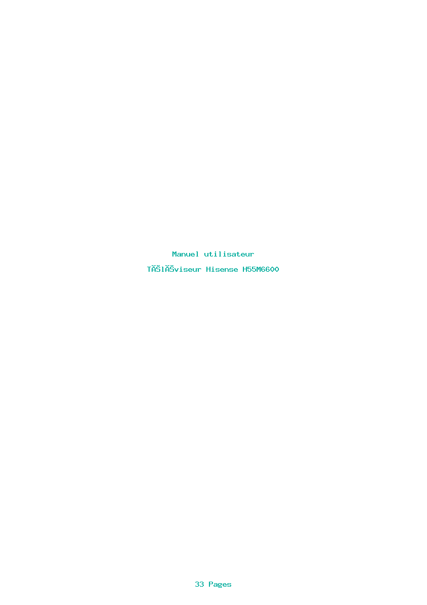 Page 1 de la notice Manuel utilisateur Hisense H55M6600