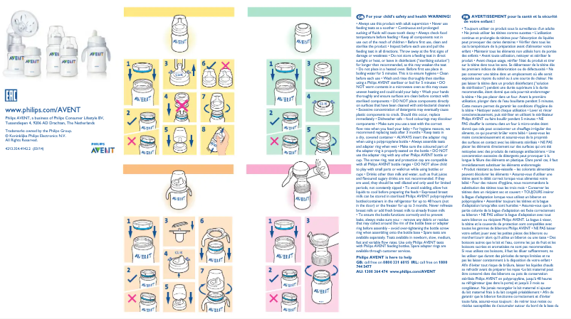 Página 1 del manual Manual de usuario Philips Avent SCF655
