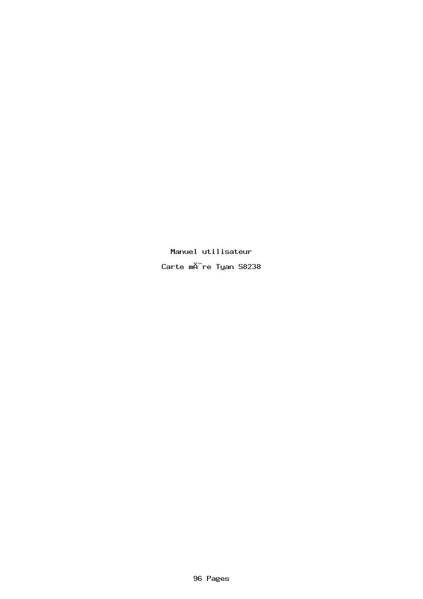 Page 1 de la notice Manuel utilisateur Tyan S8238