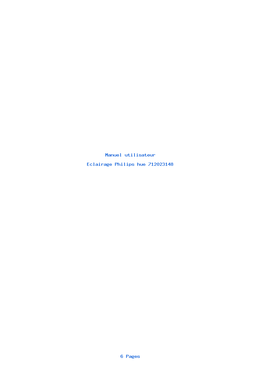 Page 1 de la notice Manuel utilisateur Philips hue 712023148