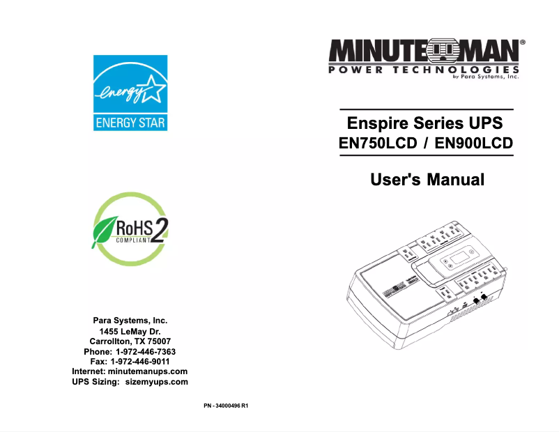 Página 1 del manual Manual de usuario Minuteman EN750LCD