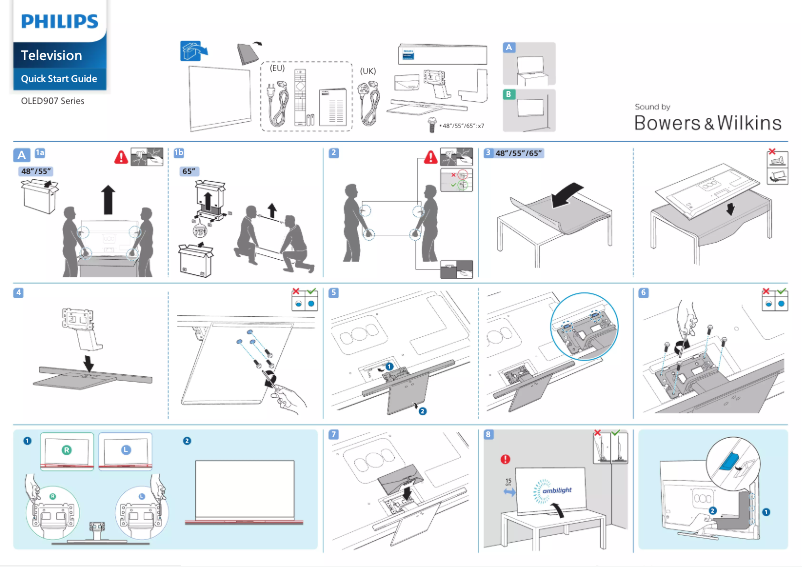 Page n°1 - Guide de démarrage rapide Philips 48OLED907