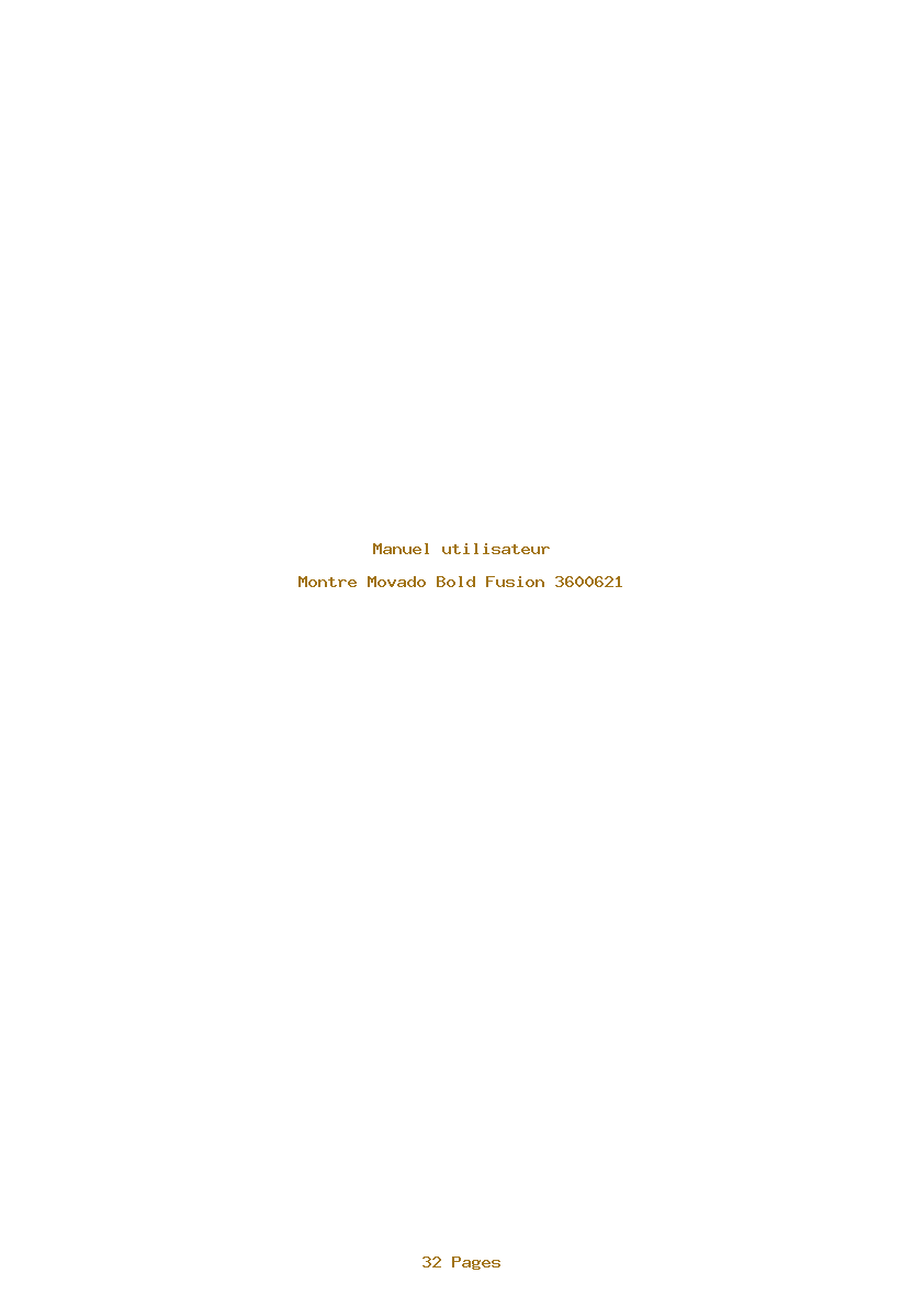 Page 1 de la notice Manuel utilisateur Movado Bold Fusion 3600621