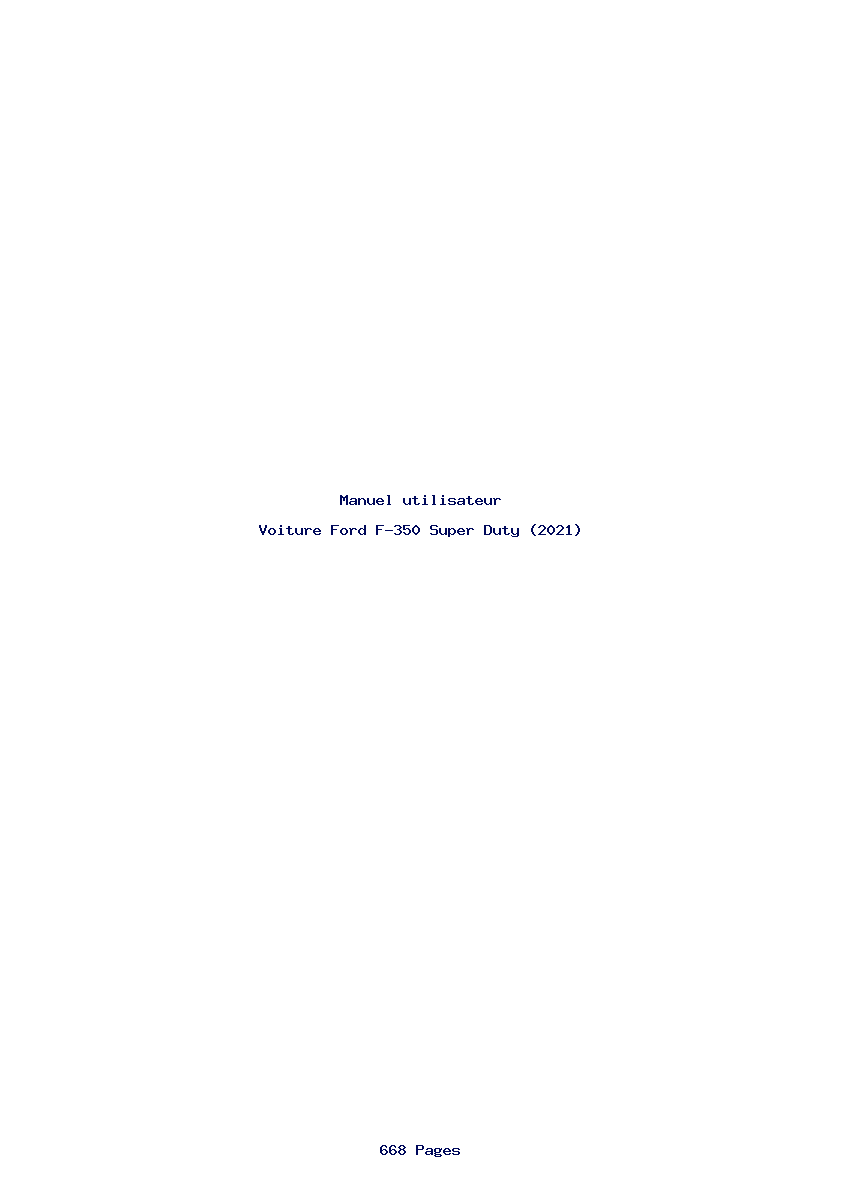 Page 1 de la notice Manuel utilisateur Ford F-350 Super Duty (2021)