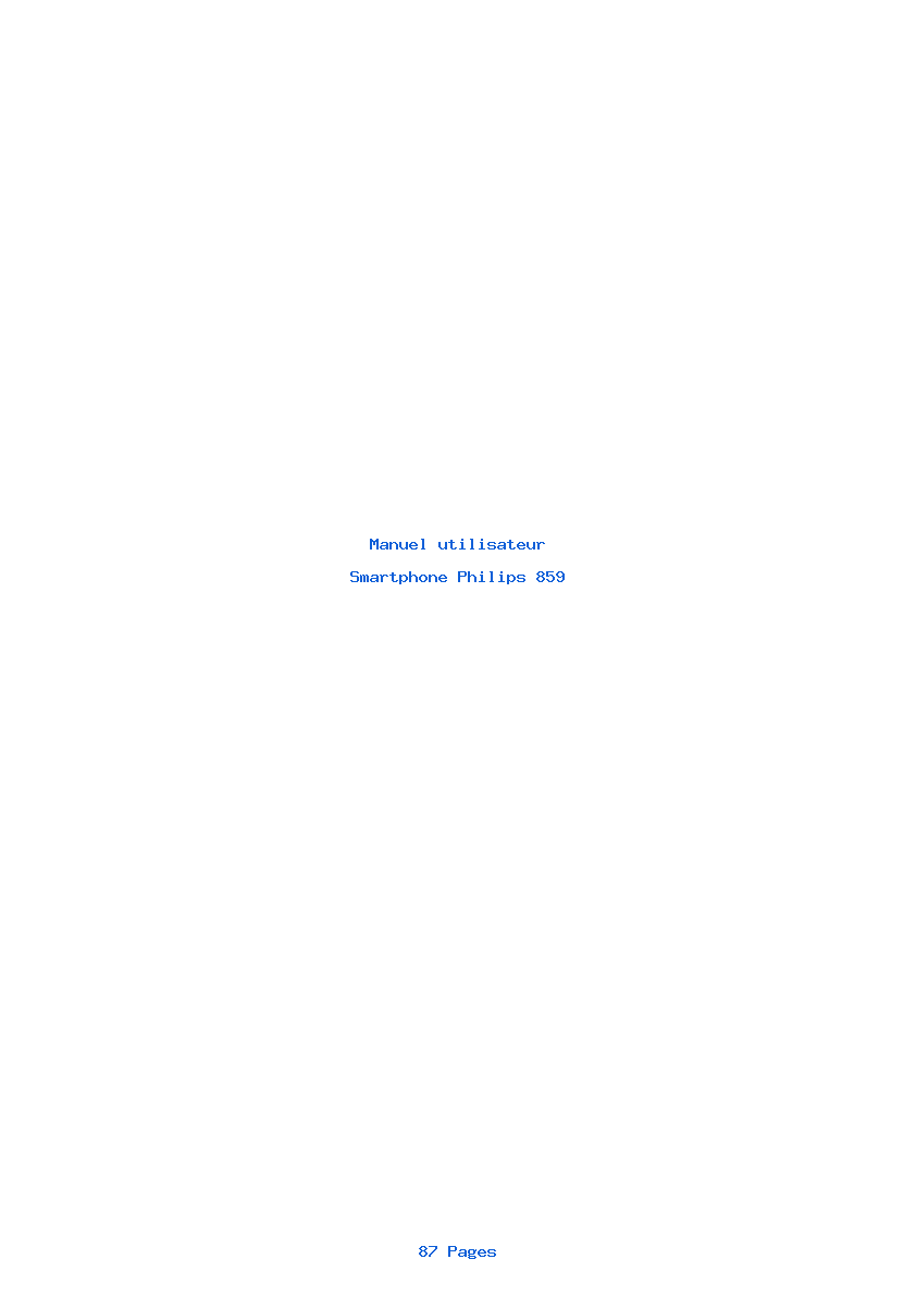 Page 1 de la notice Manuel utilisateur Philips 859
