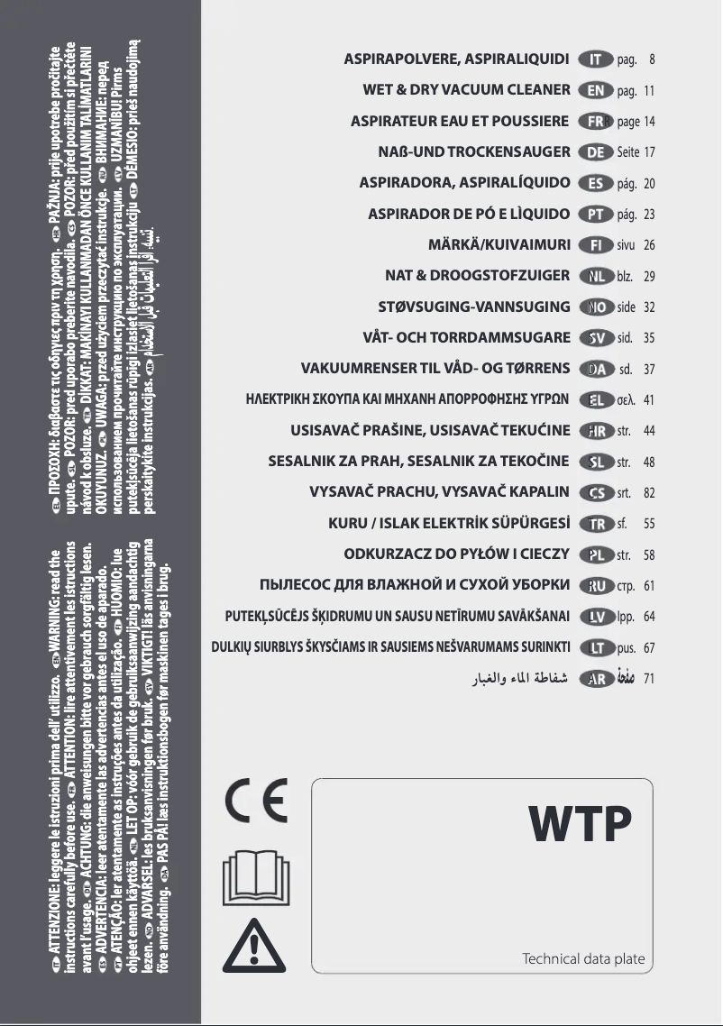 Página 1 del manual Manual de usuario Lavorwash WTP 20P