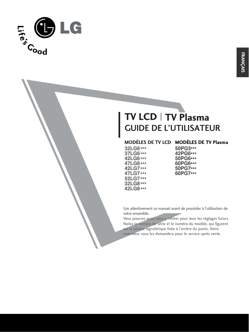 Page 1 de la notice Manuel utilisateur LG 52LG70YR