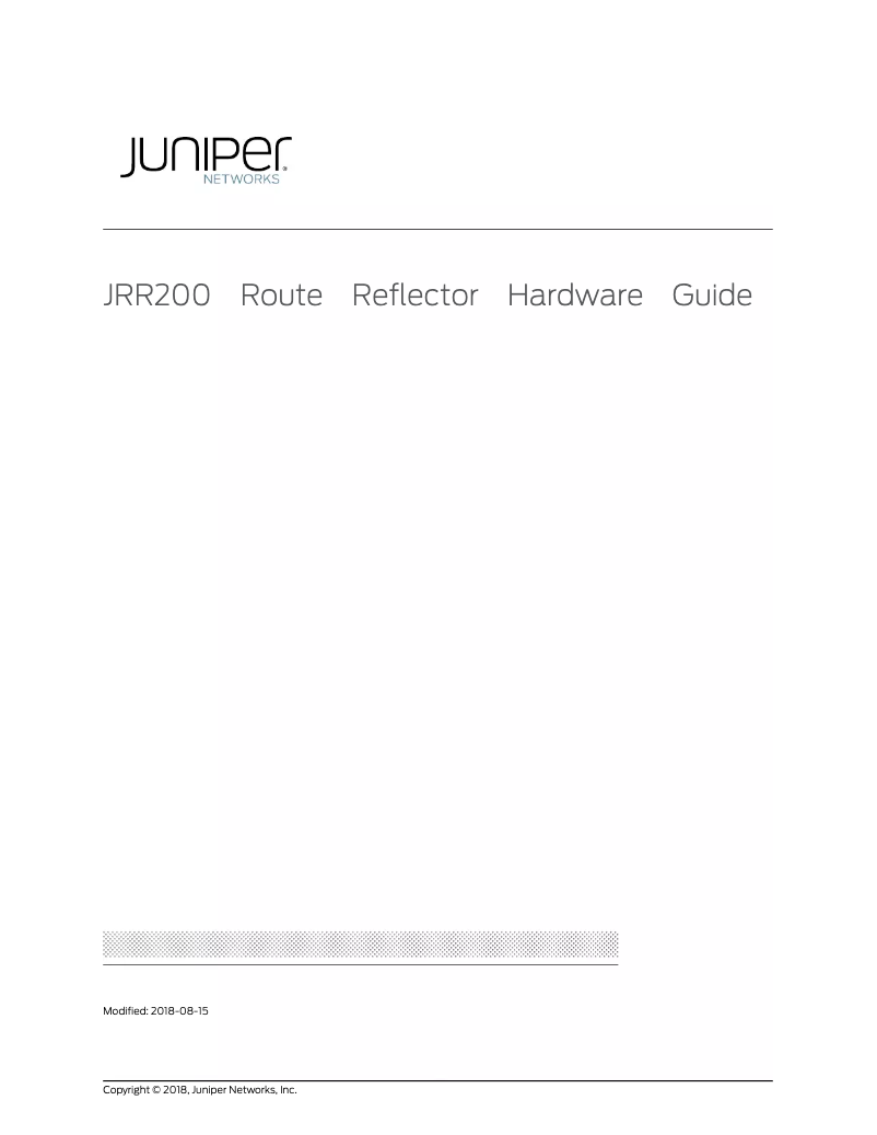 Página 1 del manual Manual de usuario Juniper JRR200