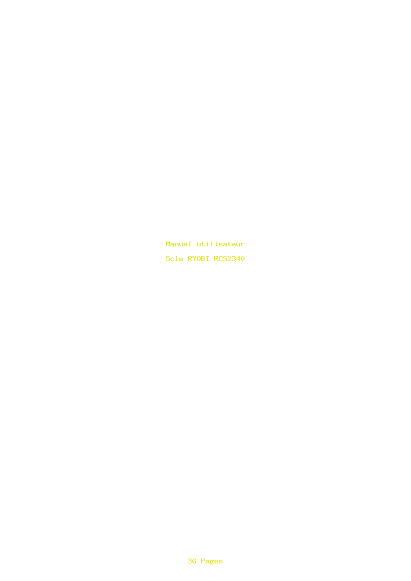 Page 1 de la notice Manuel utilisateur RYOBI RCS2340