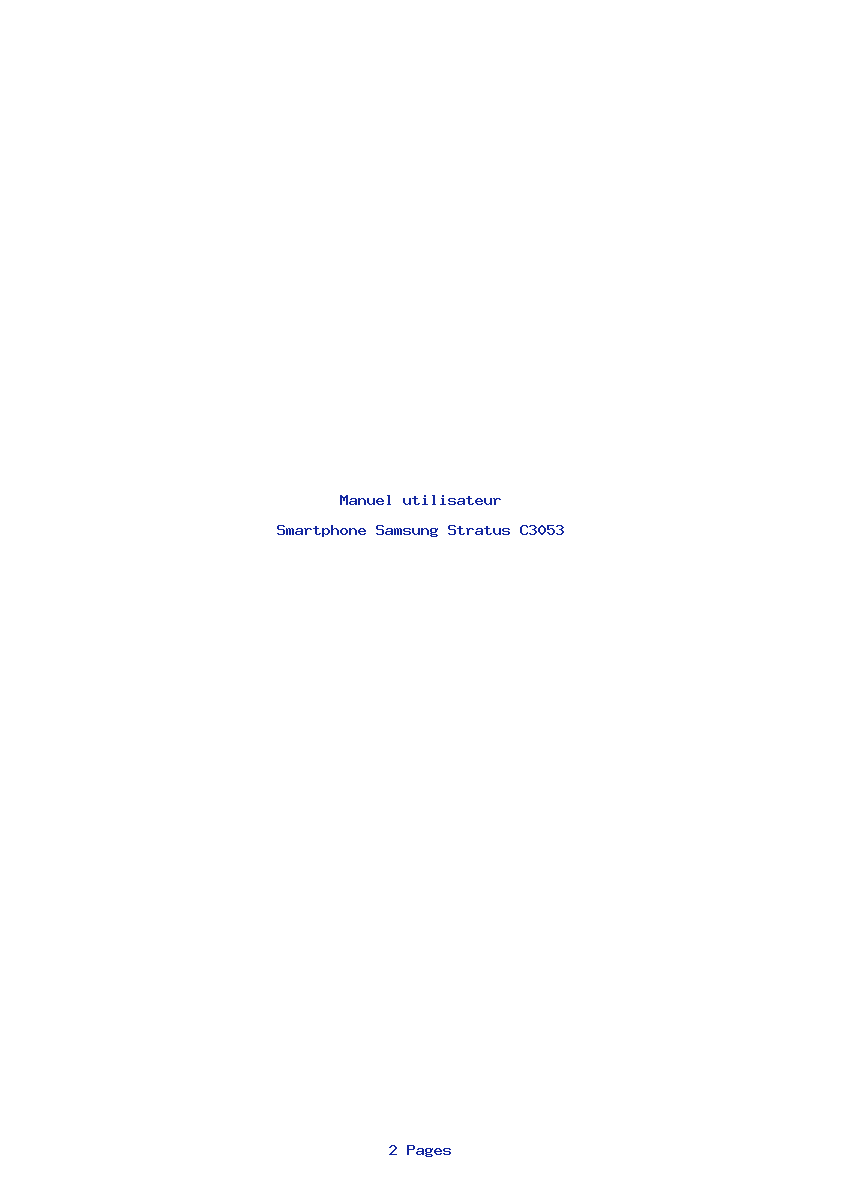Page 1 de la notice Manuel utilisateur Samsung Stratus C3053