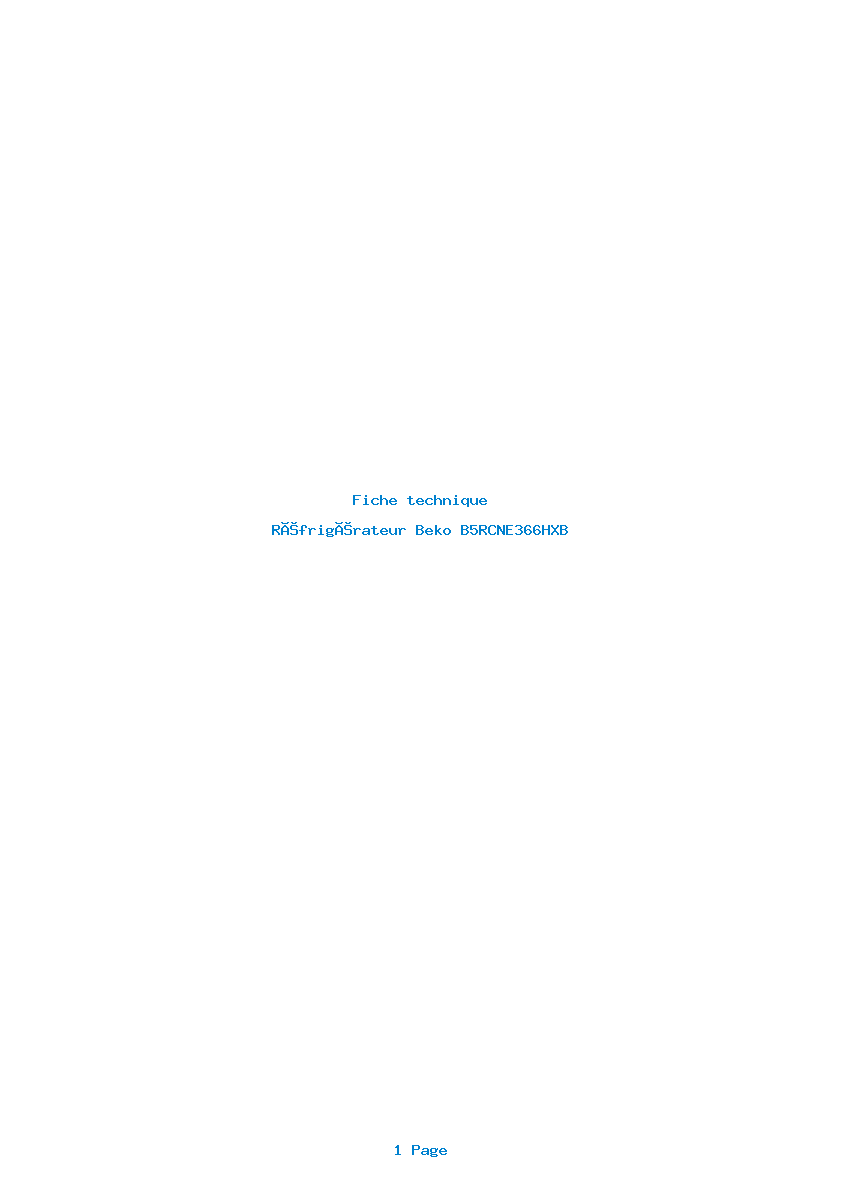 Image de la première page du manuel de l'appareil B5RCNE366HXB